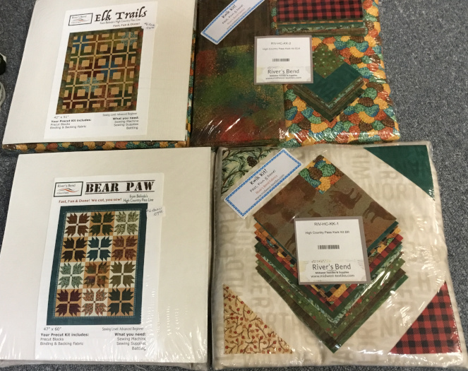 Elk Trails and Bear Paw precut quilt kits