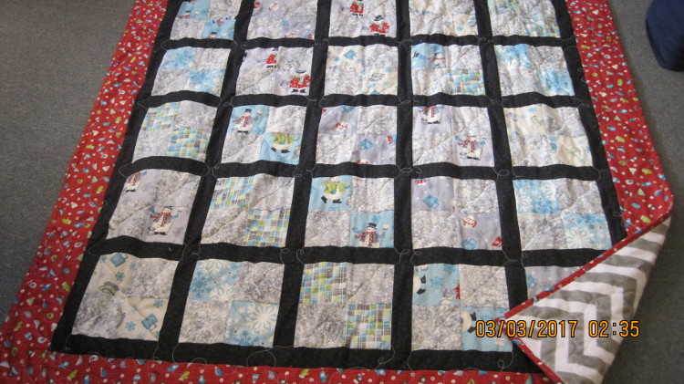 Snowmen quilt #6-1302